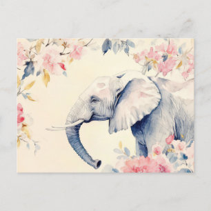 Abstrakte Aquarell Illustration eines Elefanten Postkarte