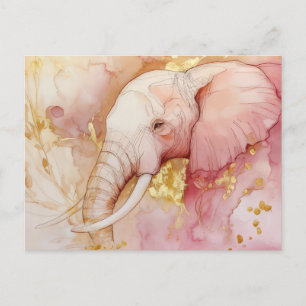 Abstrakte Aquarell Illustration eines Elefanten Postkarte