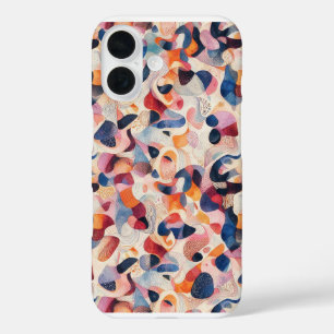 Abstrakte Aquarell-Organische Formen Navy-Korallen iPhone 16 Hülle