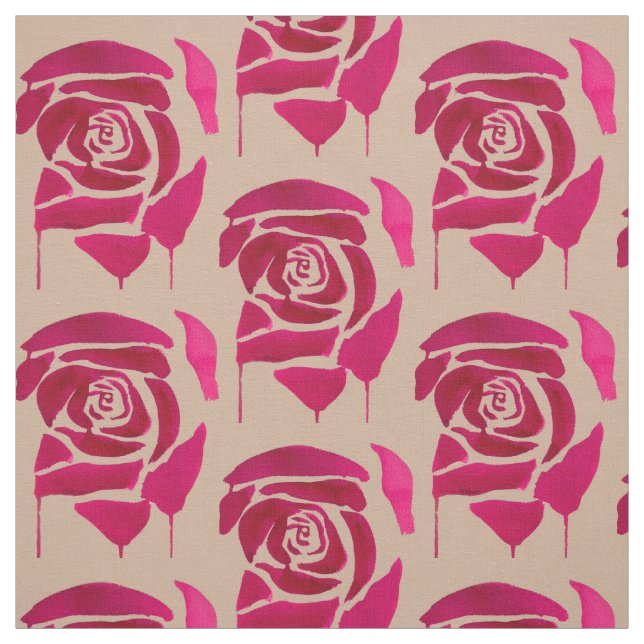 Abstrakte Aquarell Rose Originale Kunst Stoff (Muster)