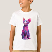 Abstrakte Aquarell-Sphynx-Katze Kinder