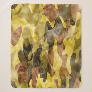 Abstrakte Aquarell: Tarnung Tie Dye Sherpadecke