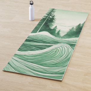 Abstrakte Aquarell-Wald-Natur-Fluss-Yoga-Matte Yogamatte