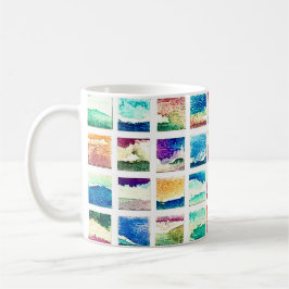 Abstrakte Aquarell-Wolken-Quadrate Kaffeetasse