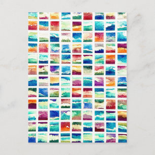 Abstrakte Aquarell-Wolken-Quadrate-Postkarte Postkarte