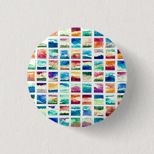 Abstrakte Aquarell-Wolkenquadrate Button