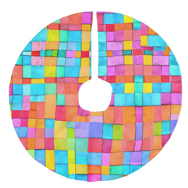 Abstrakte Aquarellbahn mit Aussicht Leinenimitat Weihnachtsbaumdecke (Vorderseite)