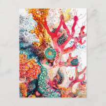 Abstrakte Aquarellbilder für Korallenriffe