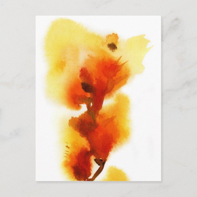 Abstrakte Aquarellbilder mit Blumen 2 Postkarte (Vorderseite)