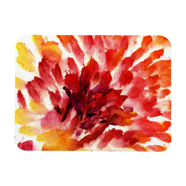 Abstrakte Aquarellbilder mit Blumen 5 Magnet (Horizontal)