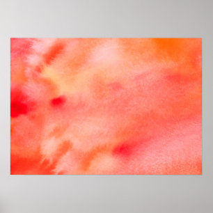 Abstrakte Aquarellbilder - Orange Poster