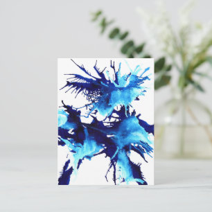 Abstrakte Aquarellblau Postkarte