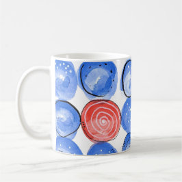 Abstrakte Aquarellblau-Punkte Kaffeetasse