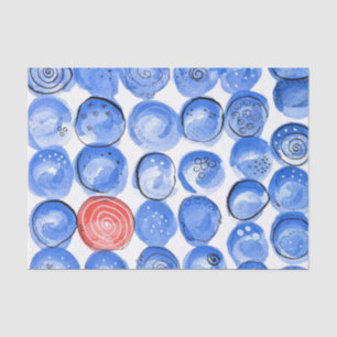 Abstrakte Aquarellblau-Punkte Seidenpapier