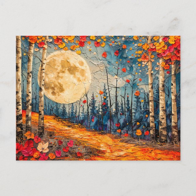 Abstrakte Aquarelldarstellung Vollmond Postkarte (Vorderseite)