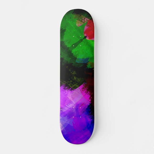 Abstrakte Aquarellfarbe 2 Skateboard (Vorderseite)