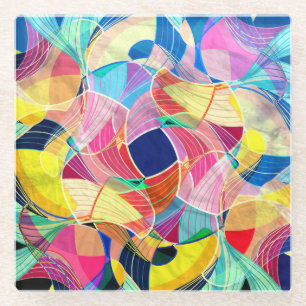 Abstrakte Aquarellfarbe, fantastischer Hintergrund Glasuntersetzer