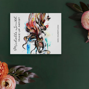 Abstrakte Aquarellfarbe farbige Frauenschminke Flyer