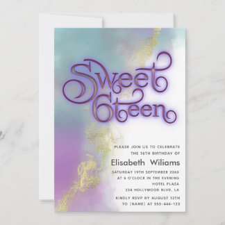 Abstrakte Aquarellfarbe Gold Moderne Typografie Einladung