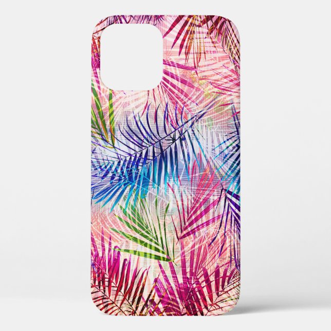 Abstrakte Aquarellfarben Blätter Allover Muster Case-Mate iPhone Hülle (Rückseite)