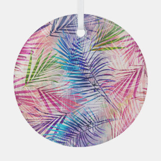 Abstrakte Aquarellfarben Blätter Allover Muster Ornament Aus Glas