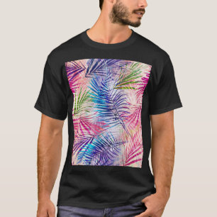 Abstrakte Aquarellfarben Blätter Allover Muster T-Shirt