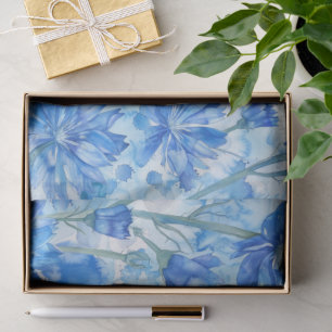 Abstrakte Aquarellfarben Blau und Weiß-Blume Seidenpapier