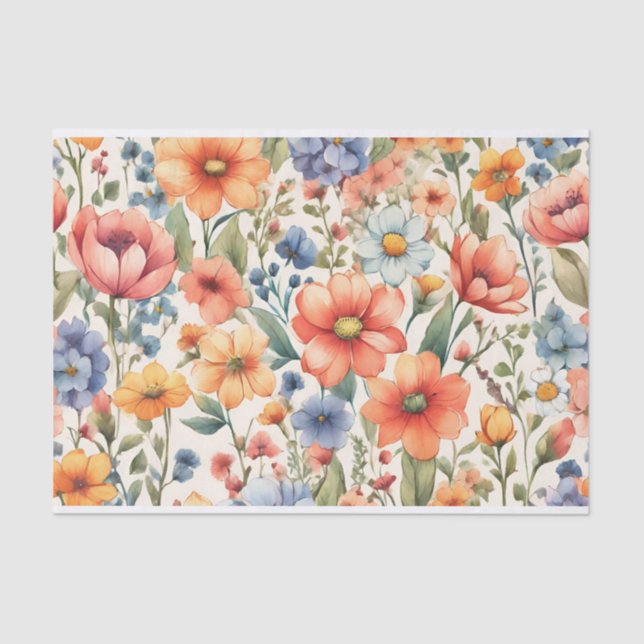 Abstrakte Aquarellfarben-Blume für jeden Fall Seidenpapier (Vorderseite)