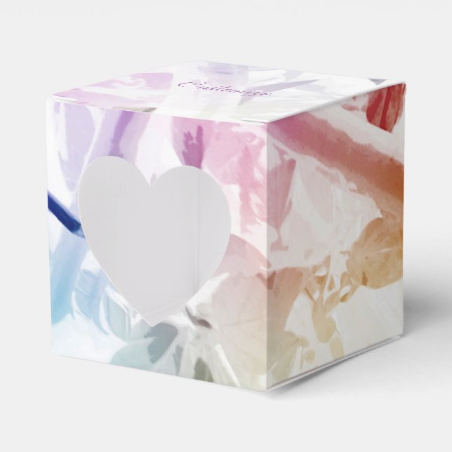 Abstrakte Aquarellfarben - Blumenzwiebelherz - Box Geschenkschachtel (Vorderseite)