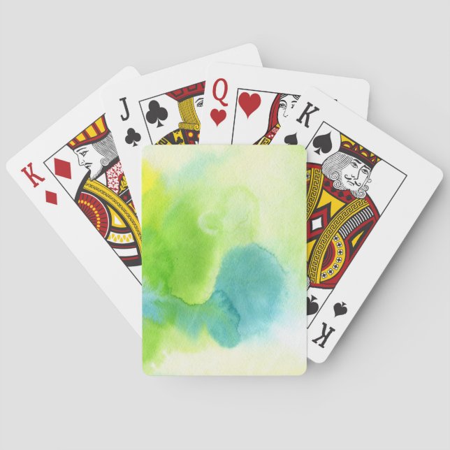 Abstrakte Aquarellfarben, handgemalt 16 Spielkarten (Rückseite)