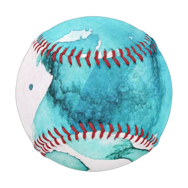 Abstrakte Aquarellfarben, handgemalt 2 3 Baseball (Vorderseite)