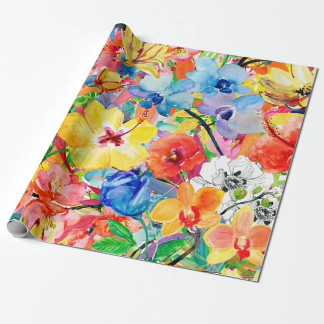 Abstrakte Aquarellfarben, handgemalt mit m Geschenkpapier (Ungerollt)