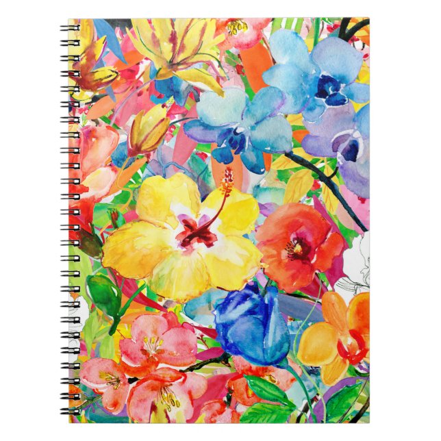 Abstrakte Aquarellfarben, handgemalt mit m Notizblock (Vorderseite)