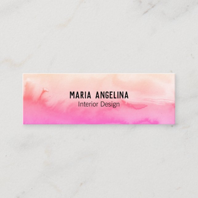 Abstrakte Aquarellfarben Mini-Visitenkarte Mini Visitenkarte (Vorderseite)