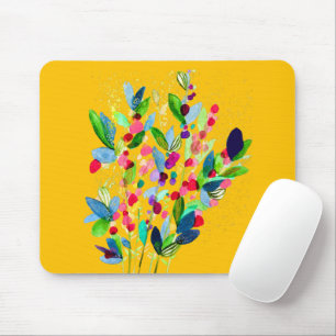 Abstrakte Aquarellfarben mit Blumen Mousepad
