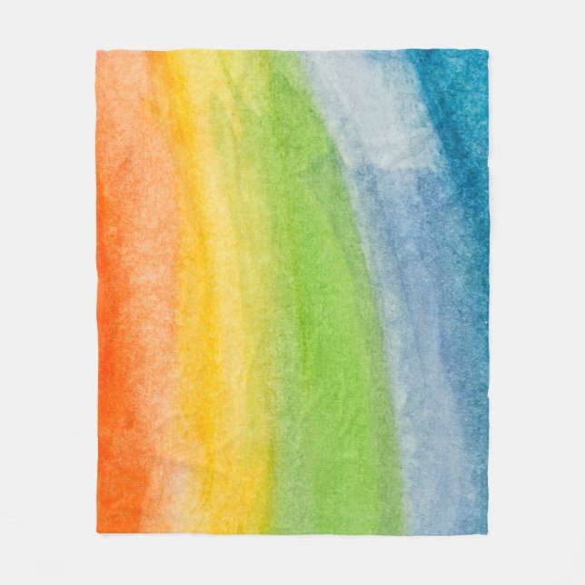 Abstrakte Aquarellfarben-Regenbogenfarben Hintergr Fleecedecke (Vorderseite)