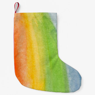 Abstrakte Aquarellfarben-Regenbogenfarben Hintergr Kleiner Weihnachtsstrumpf