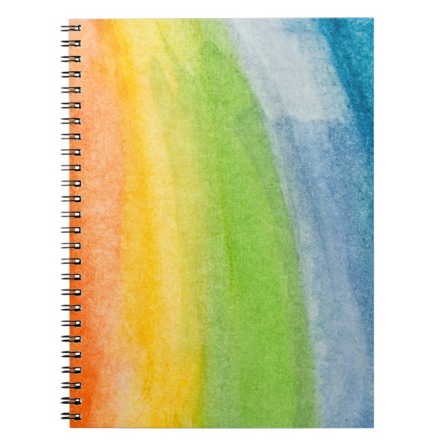 Abstrakte Aquarellfarben-Regenbogenfarben Hintergr Notizblock (Vorderseite)
