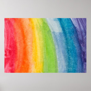 Abstrakte Aquarellfarben-Regenbogenfarben Hintergr Poster