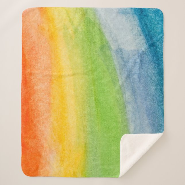 Abstrakte Aquarellfarben-Regenbogenfarben Hintergr Sherpadecke (Vorderseite)