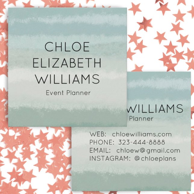 Abstrakte Aquarellfarben - Streifen Quadratische Visitenkarte (Von Creator hochgeladen)