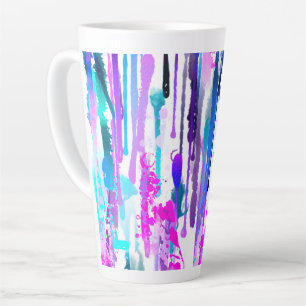 Abstrakte Aquarellfarben Tropfen Blau Türkis Rosa Milchtasse