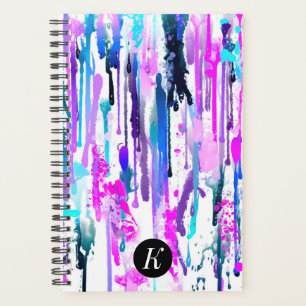 Abstrakte Aquarellfarben Tropfen Blau Türkis Rosa Planer