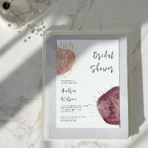 Abstrakte Aquarellform Bridal Showe Einladung