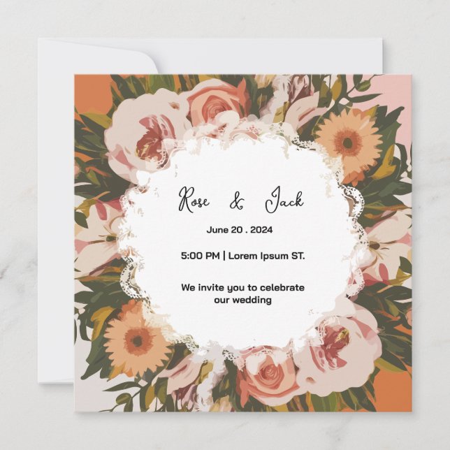 Abstrakte Aquarellform Bridal Showe Save The Date (Vorderseite)