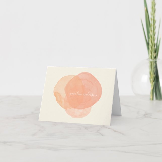 Abstrakte Aquarellformen in Peach Personalisiert (Vorderseite)