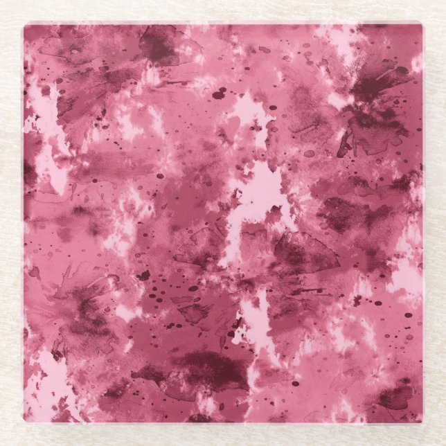 Abstrakte Aquarellgrunge: Tarnung. Glasuntersetzer (Vorderseite)