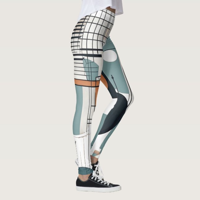 Abstrakte Aquarellkreise Leggings (Rechts)