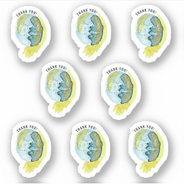 Abstrakte Aquarellkunst Chic Vielen Dank für Ihre  Aufkleber (Vorderseite)