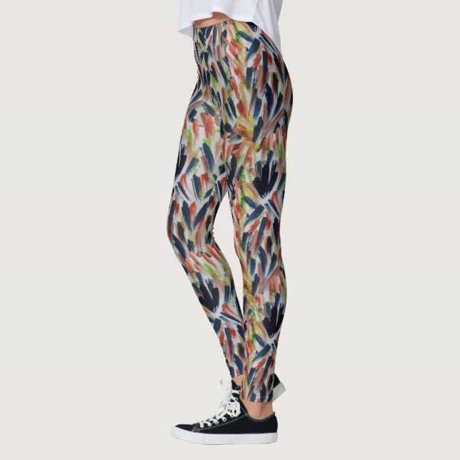 Abstrakte Aquarellkunst Leggings (Links)